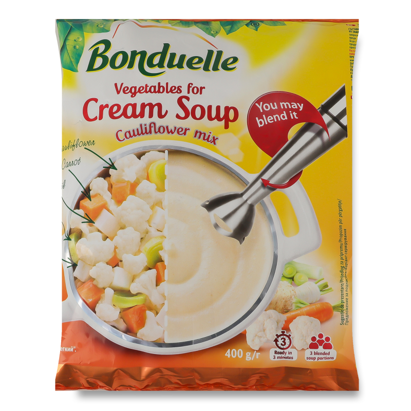 Суміш овочева Крем-суп Легкий заморожена 400г Бондюель