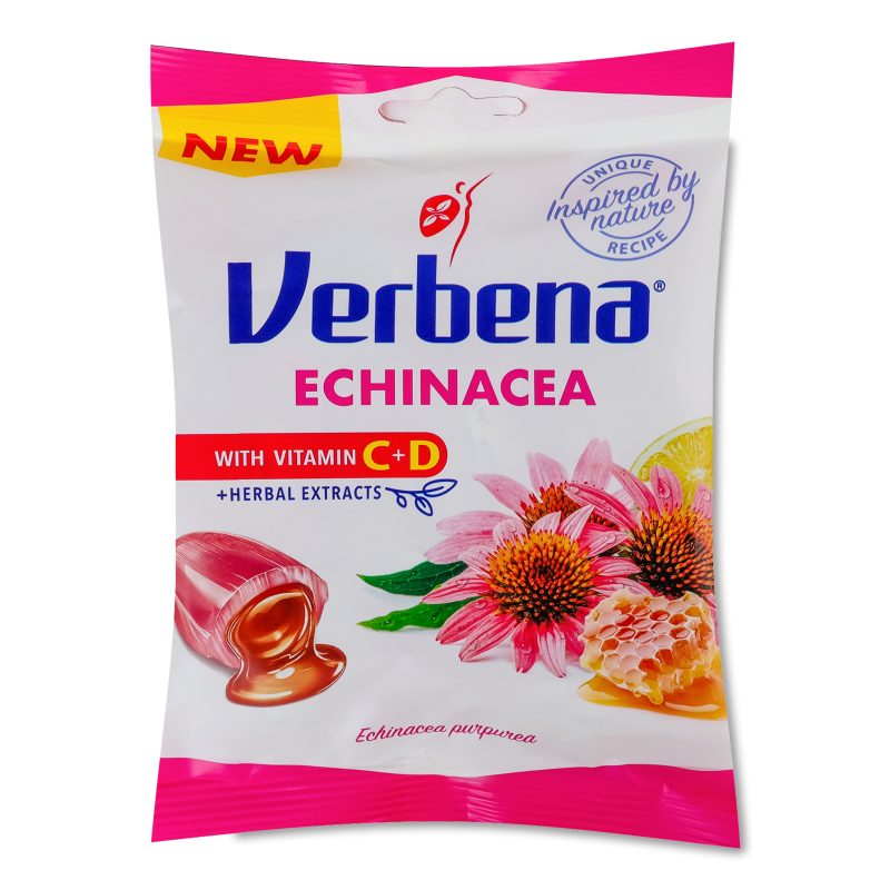 Цукерки з ехінацеєю медом лимоном та вітамінами C D 60г Verbena