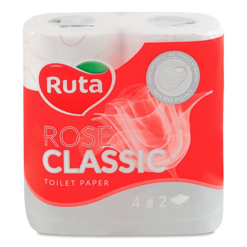 Папір туалетний Classic Rose 2шари 4шт Ruta