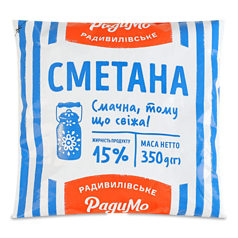 Сметана 15% 350г п/е РадиМо