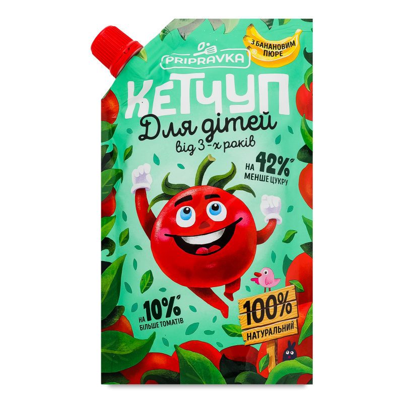 Кетчуп д/дітей з банановим пюре 200г д/п Приправка