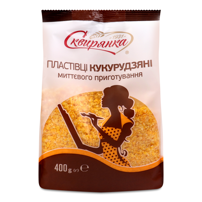 Пластівці миттєвого приготування кукурудзяні 400г Сквирянка