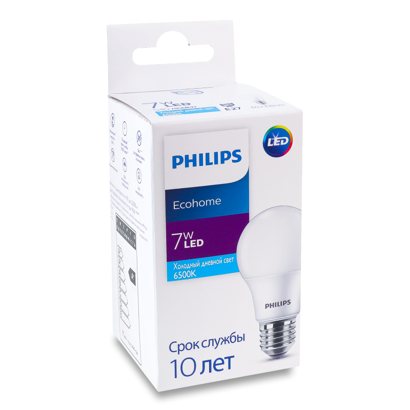 Лампа світлодіодна Екохоум LED Bulb 7W 540lm E27 865 RCA Philips