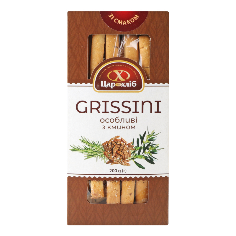 Печиво Grissini особливі з кмином Цар хліб к/у