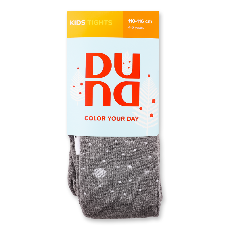 Колготки дитячі сірі махра з малюнком р.110-116 Duna