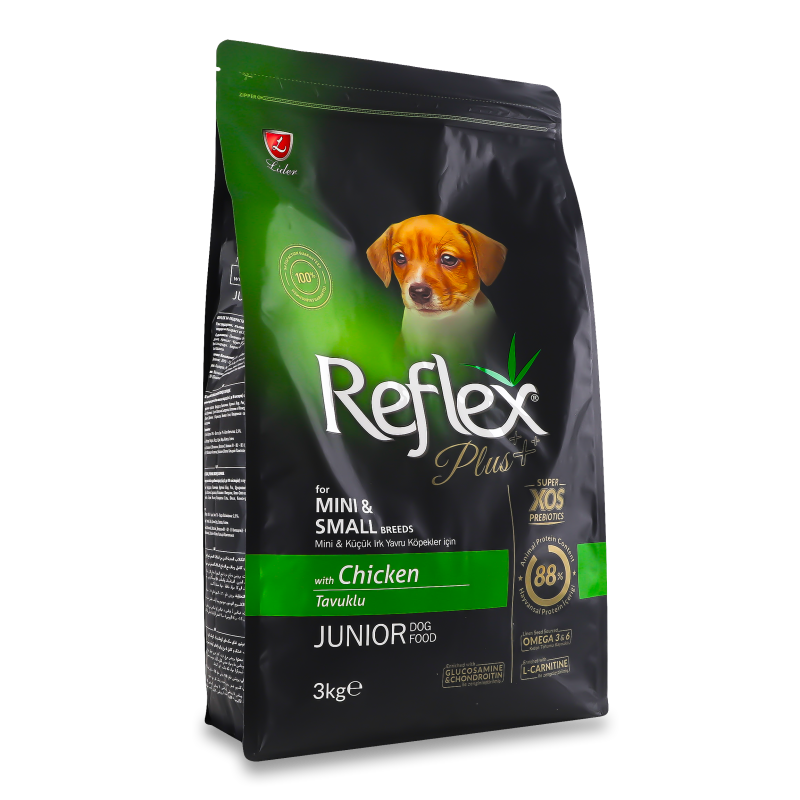 Корм д/цуценят малих порід з куркою сухий 3кг Reflex Plus
