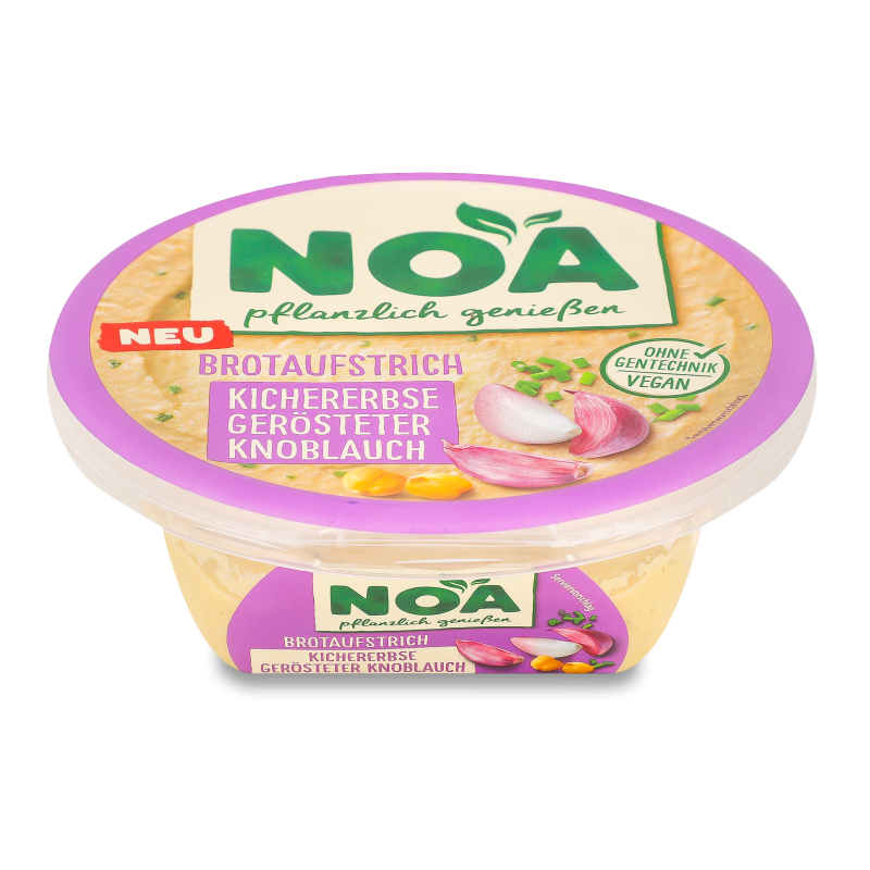 Закуска з нута Хумус з кунжутною пастою та смаженим часником 175г NOA