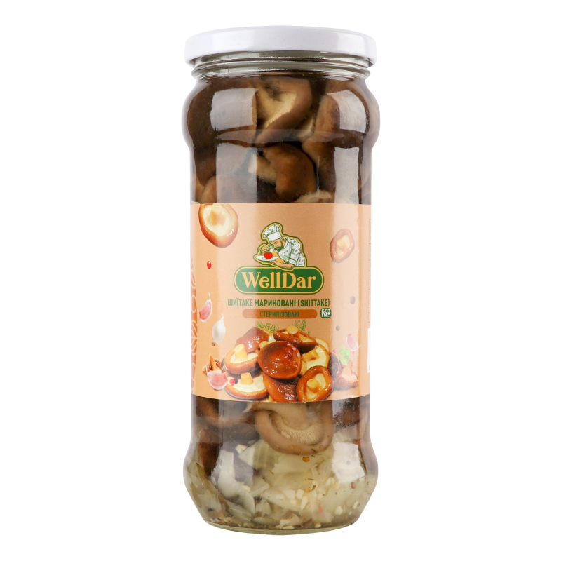 Шиитаке маринованные WellDar с/б 580мл WellDar(16955467858453): купить ...