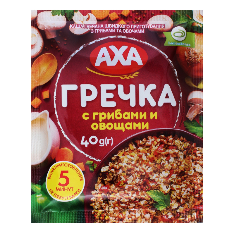 Каша швидкого приготування Гречка з грибами та овочами Axa м/у