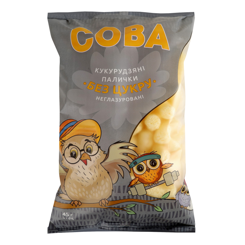 Палочки кукурузные неглазированные без сахара Сова м/у 45г Сова ...