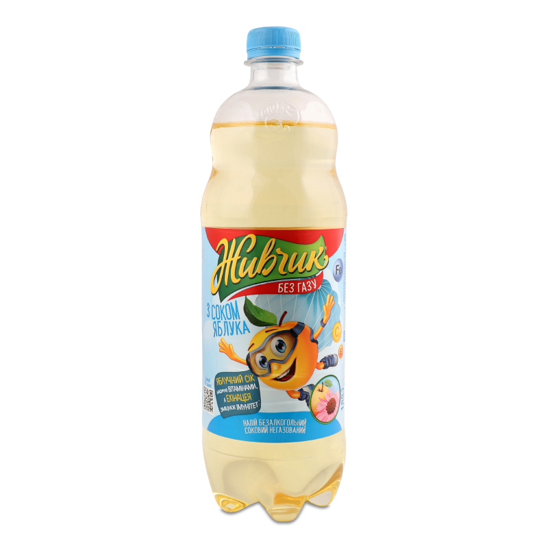 Напій безалкогольний з соком яблука негазований 1л пет Живчик