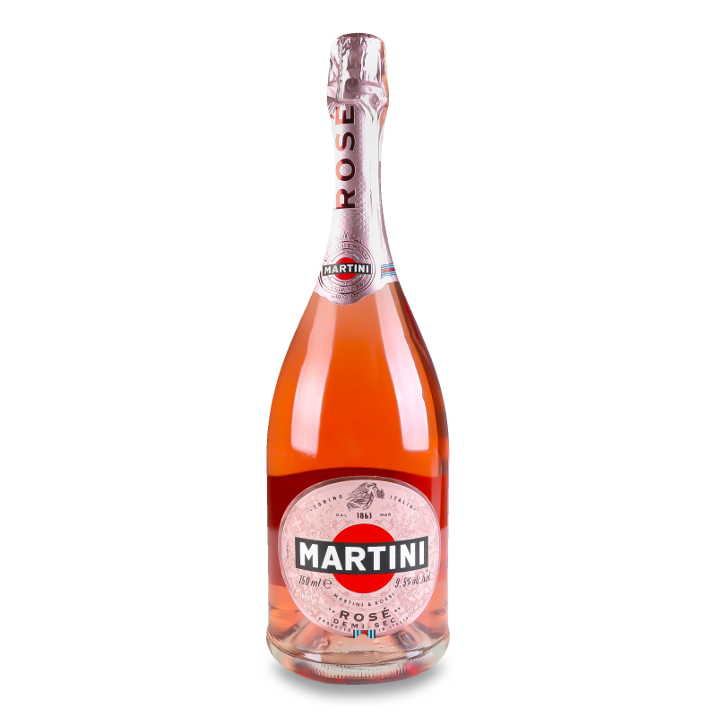 Вино ігристе Rose рожеве н/сухе 9,5% 0,75л Martini