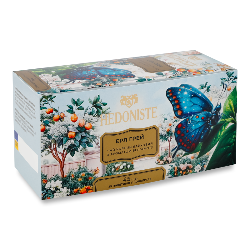 Чай Earl grey чорний байховий з ароматом бергамоту 25*1,8г Hedoniste