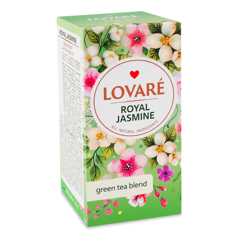 Чай Royal Jasmine зелений з пелюстками та ароматом жасмину 24*1,5г Lovare