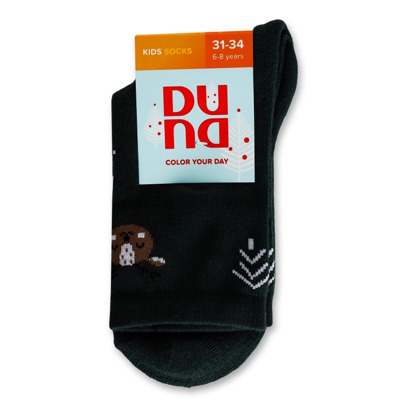 Шкарпетки дитячі Оленята темно-зелені зима р.20-22 4068 Duna