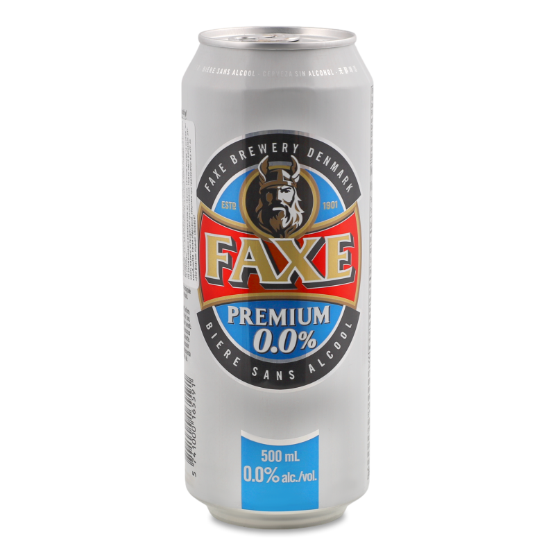 Пиво світле безалкогольне 0,5л ж/б Faxe