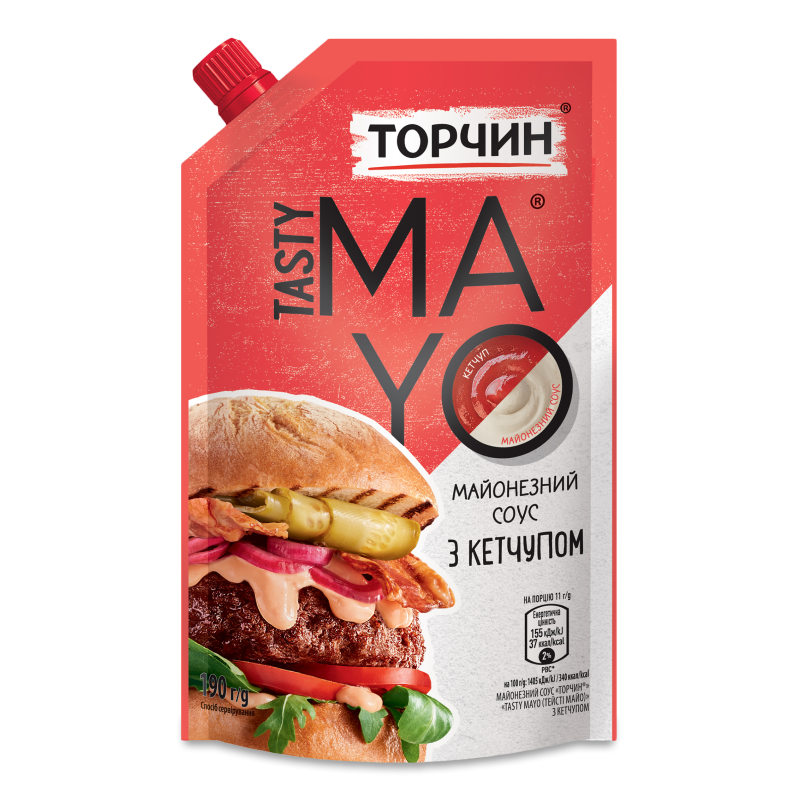 Соус майонезний Тейсті Майо з кетчупом 190г д/п Торчин