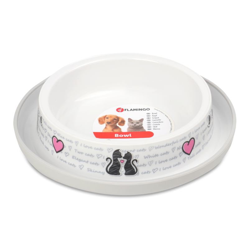 Миска д/котів Закохані коти 210мл пластик Flamingo