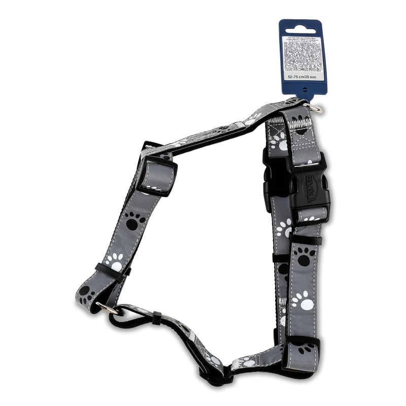 Шлея д/собак Сейф Лайф Сільвер нейлон з лапками світловідбиваюча 25мм 50-75см Тріксі