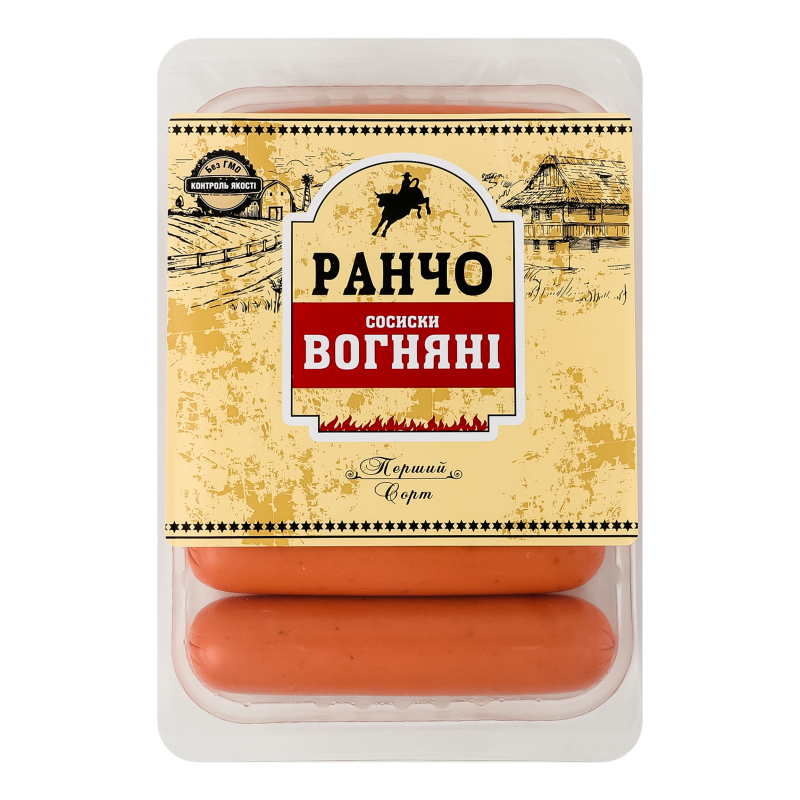Сосиски Вогняні Ранчо 1с лоток