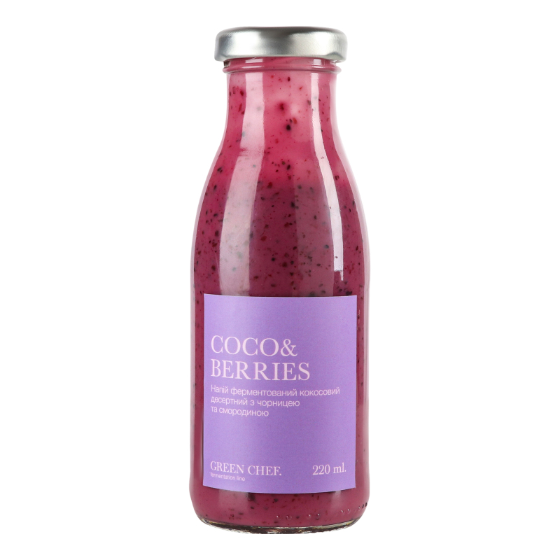 Напій ферментований кокосовий десертний з чорницею та смородиною Coco&Berries Green Chef с/пл