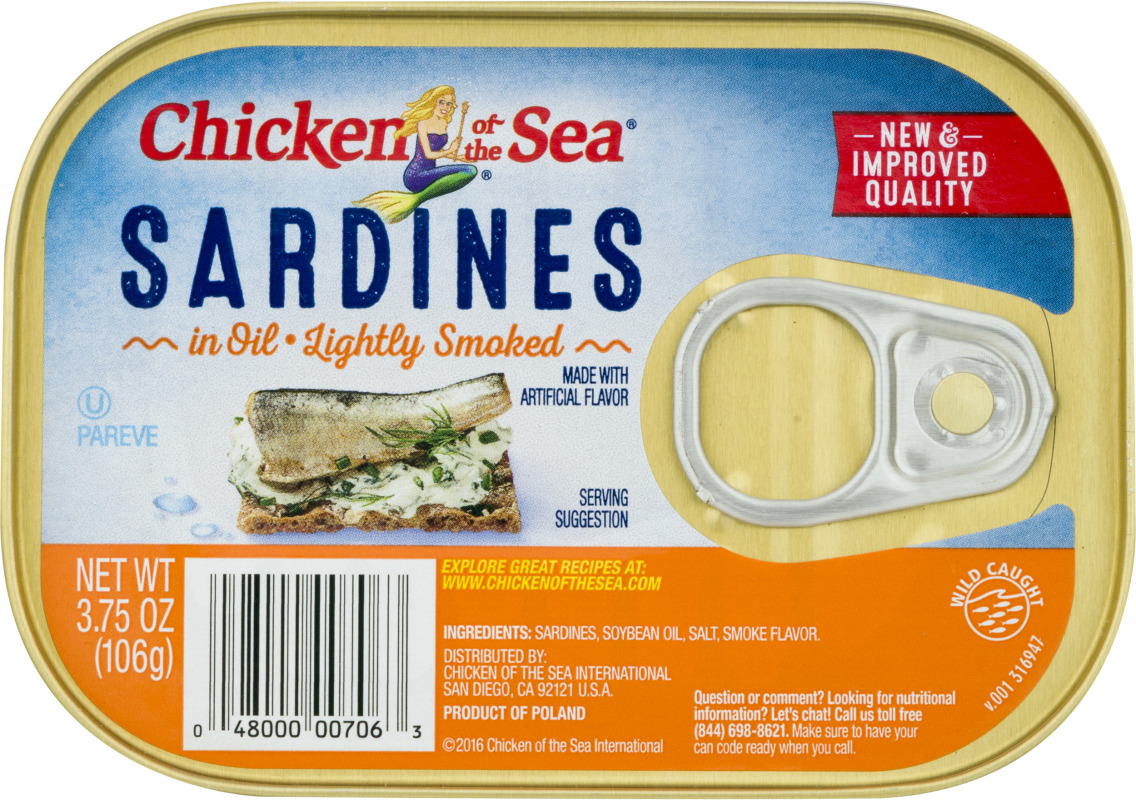 Chicken of the Sea Sardines in Oil Lightly Smoked Chicken of the Sea