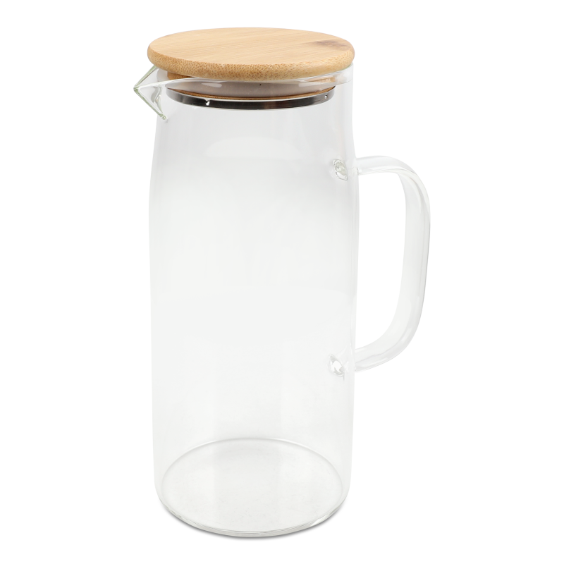 Глечик 1л скло бамбукова кришка KYYW561
