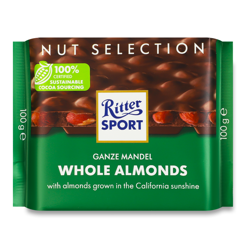 Шоколад Ganze Mandel молочний 100г Ritter Sport
