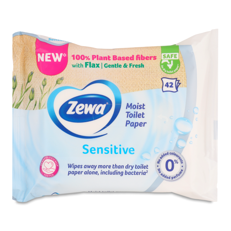 Папір туалетний Сенсетів вологий 42шт Зева