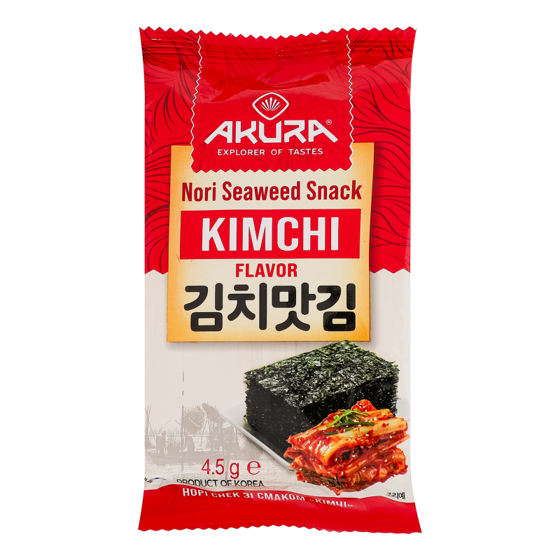 Норі снек Кімчі Akura м/у 4.5г Akura(14820178464106): придбати в