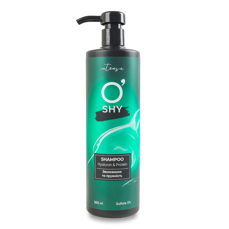 Шампунь Зволоження та пружність Гіалурон та протеїн 500мл з дозатором О”Ші