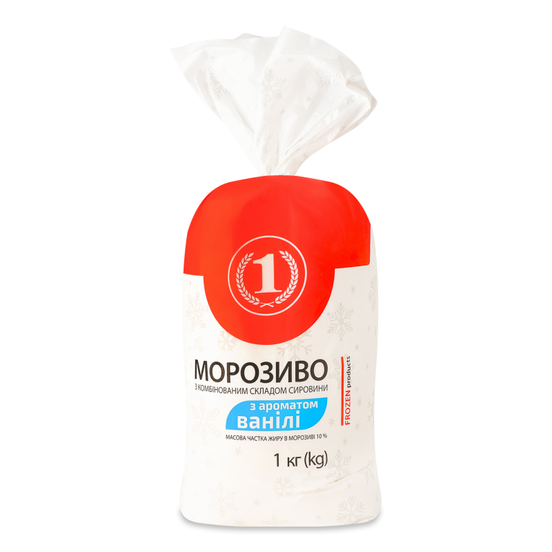 Морозиво з ароматом ванілі 1000г п/е ТМ “1”