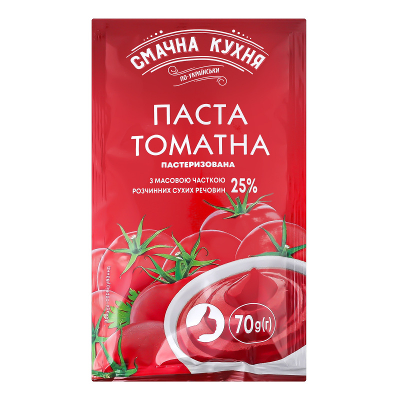 Паста томатна 25% пастеризована Смачна кухня м/у