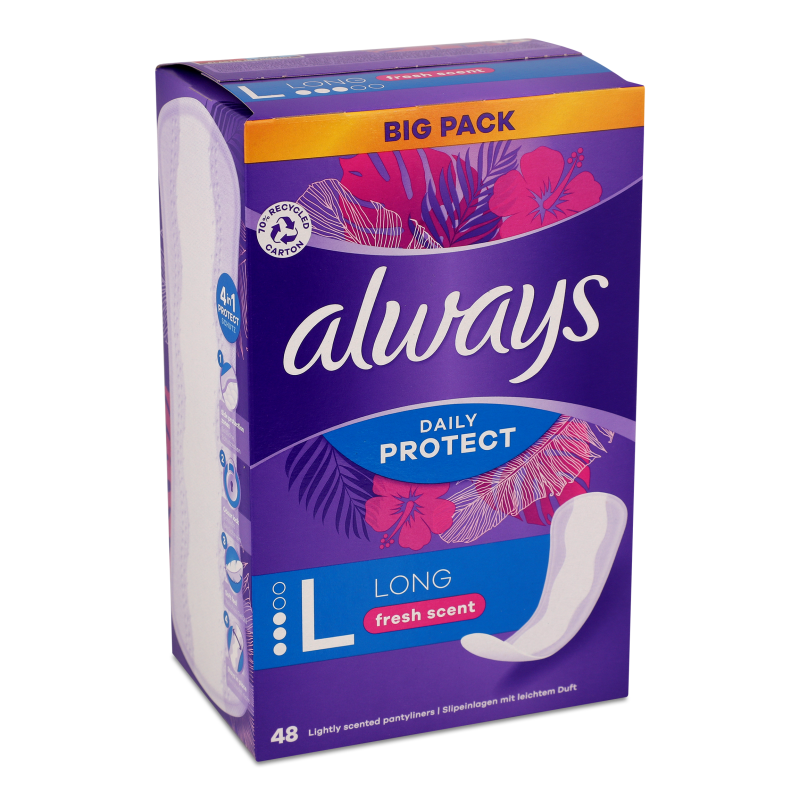 Прокладки щоденні Дейлі Протект лонг ароматизовані 48шт Always