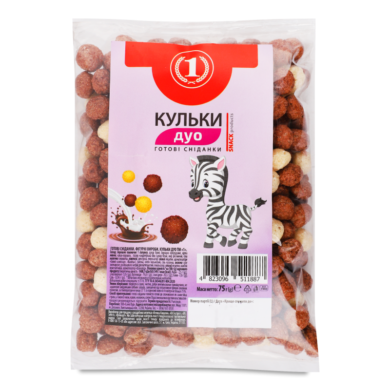 Сніданок готовий Кульки Дуо 75г ТМ “1”