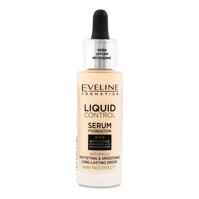 Основа тональна рідка Ліквід Контрол з ніацинамідом №015 лайт ванілла 32мл Евелін
