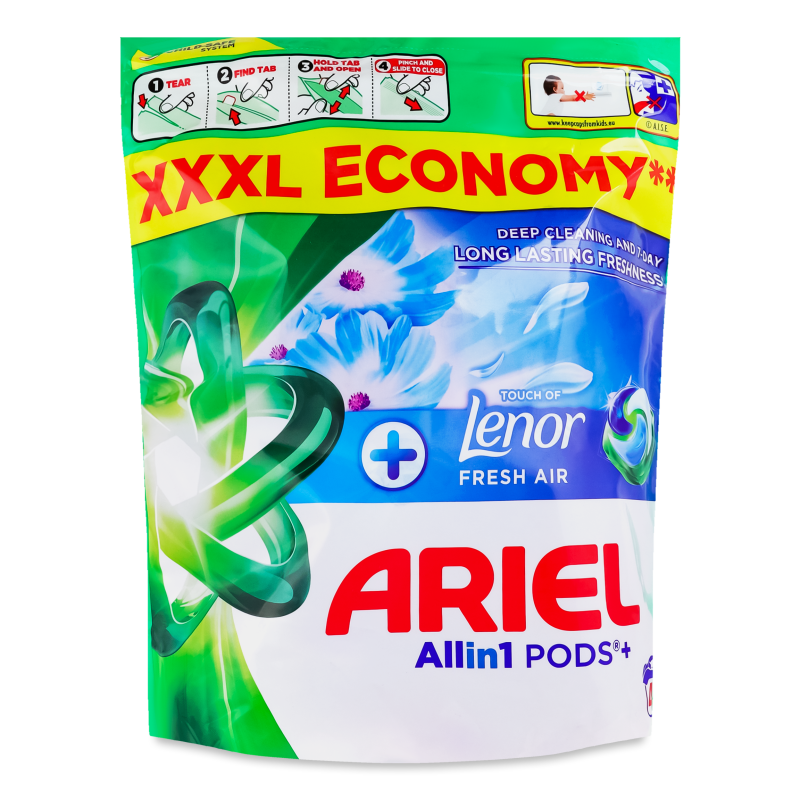 Засіб миючий синтетичний Lenor Fresh air Все в 1 44*20,8г капсули Ariel