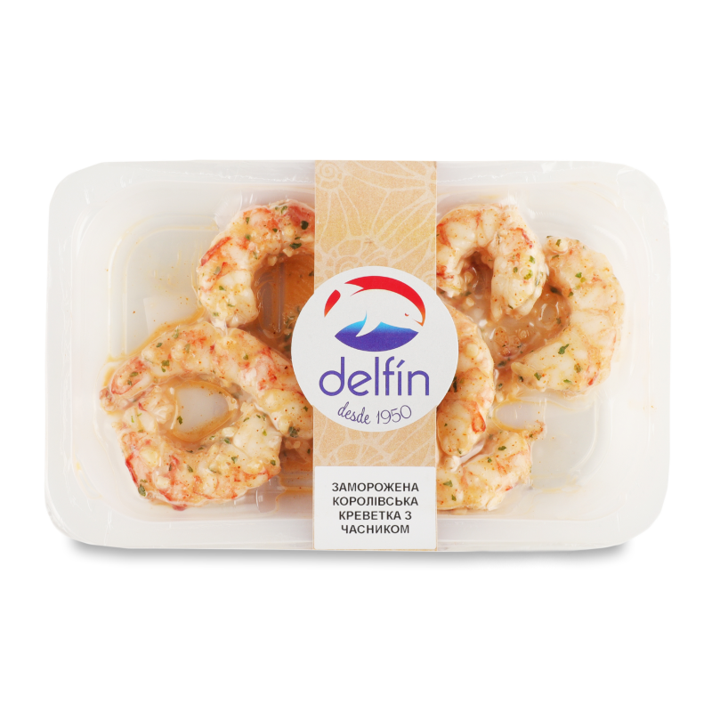 Креветки в часниковому маринаді заморожені 150г Делфін