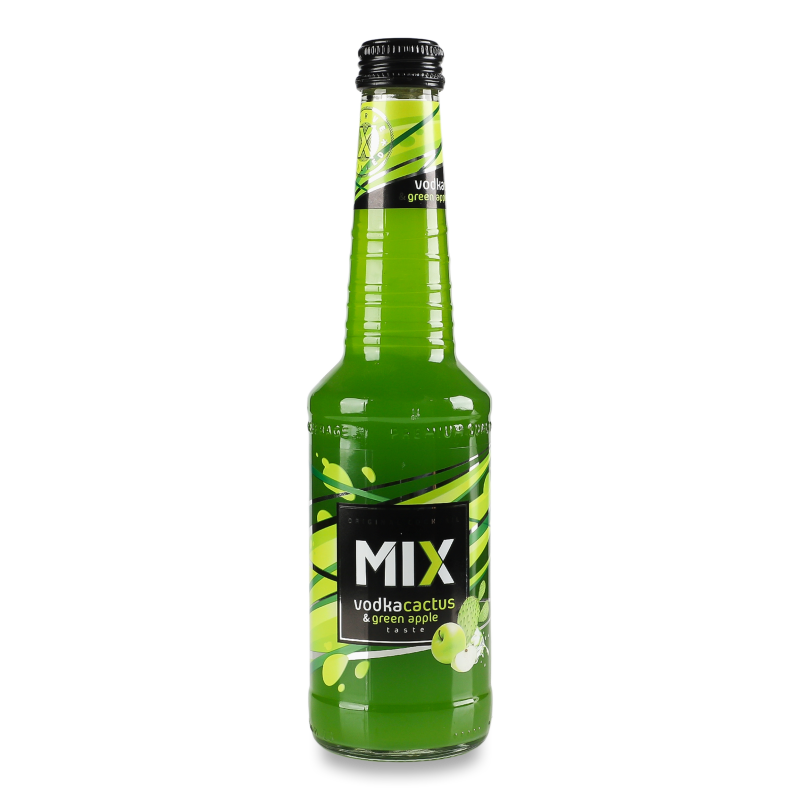 Коктейль слабоалкогольний Vodka Cactus&Green Apple газований 4% 0,33л скло Mix