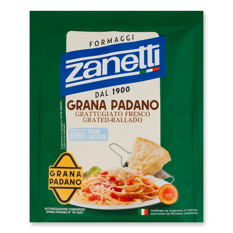 Сир Grana Podano 32% тертий 50г Zanetti