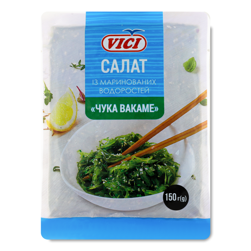 Салат з маринованих водоростей Чука вакаме з кунжутом с/м 150г Vici