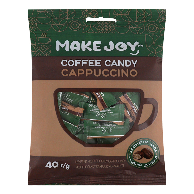 Конфеты Coffee candy cappuccino Make Joy м/у 40г Make Joy