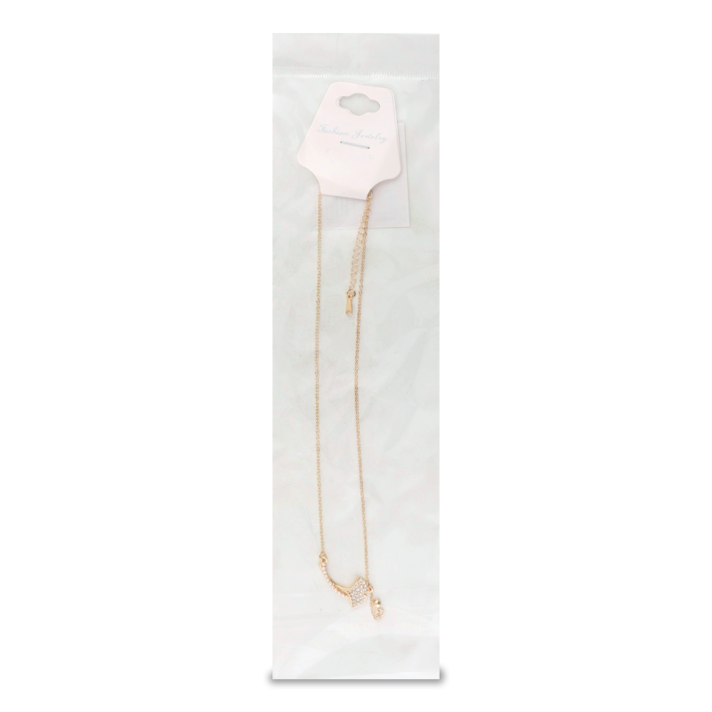 Ланцюжок жовтий метал з підвіскою 40см FHF1547