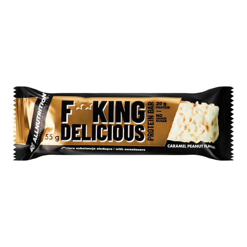 Батончик протеїновий зі смаком карамелі та арахісу Fitking delicious Allnutrition м/у