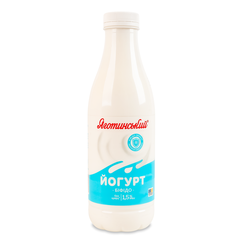 Біфідойогурт питний без наповнювача 1,5% 750г пет Яготинський