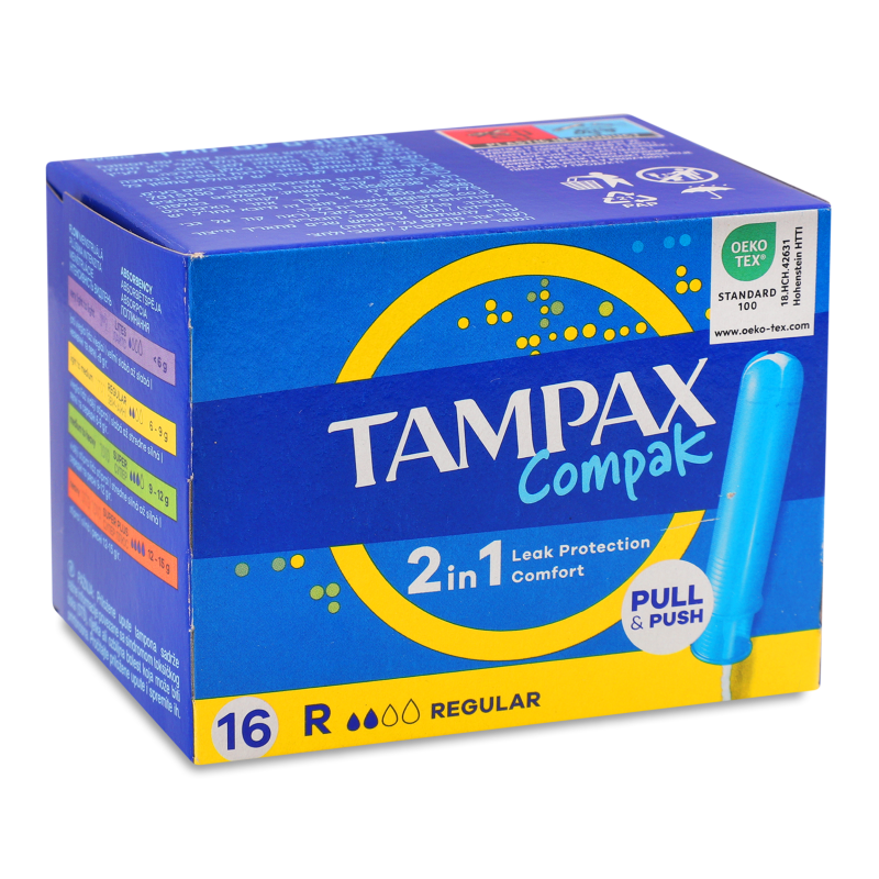 Тампони Компак регуляр з аплікатором 16шт Тампакс