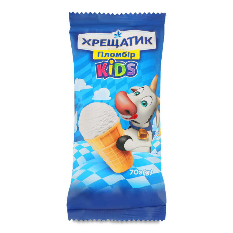 Морозиво Пломбір Kids вафельний стакан 70г Хрещатик