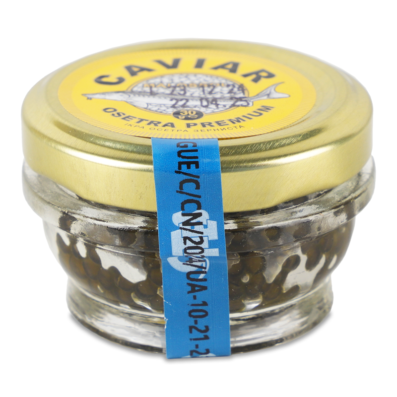 Ікра осетрова чорна зерниста 30г скло Преміум
