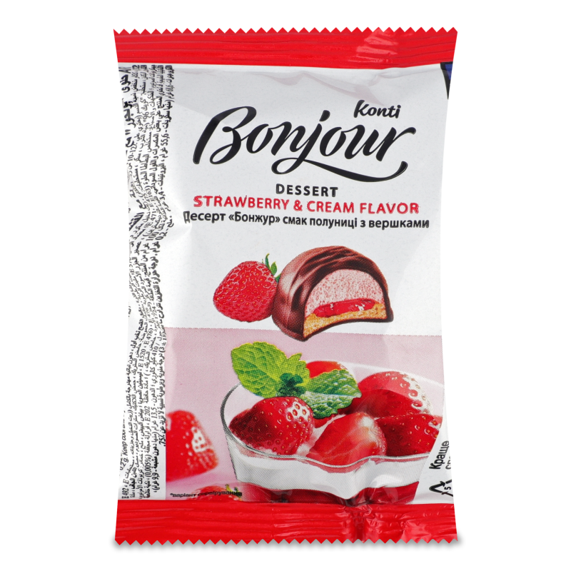Десерт Бонжур смак полуниці з вершками 29г Конті