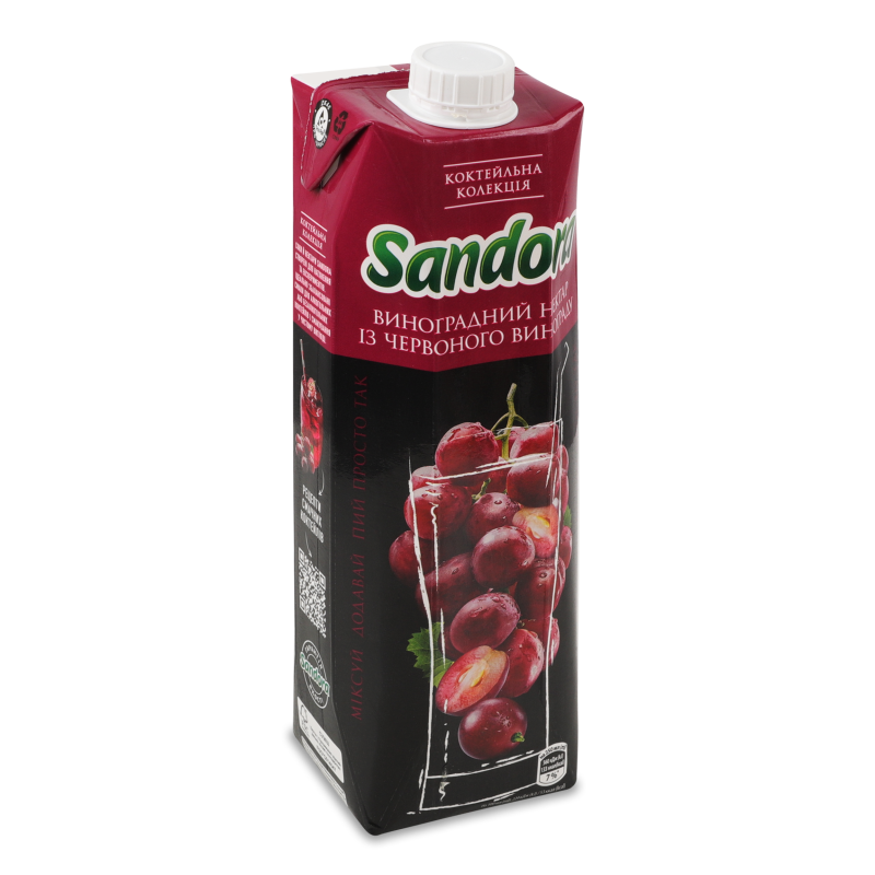 Нектар Коктейльна колекція виноградний з червоного винограду 950мл призма Sandora